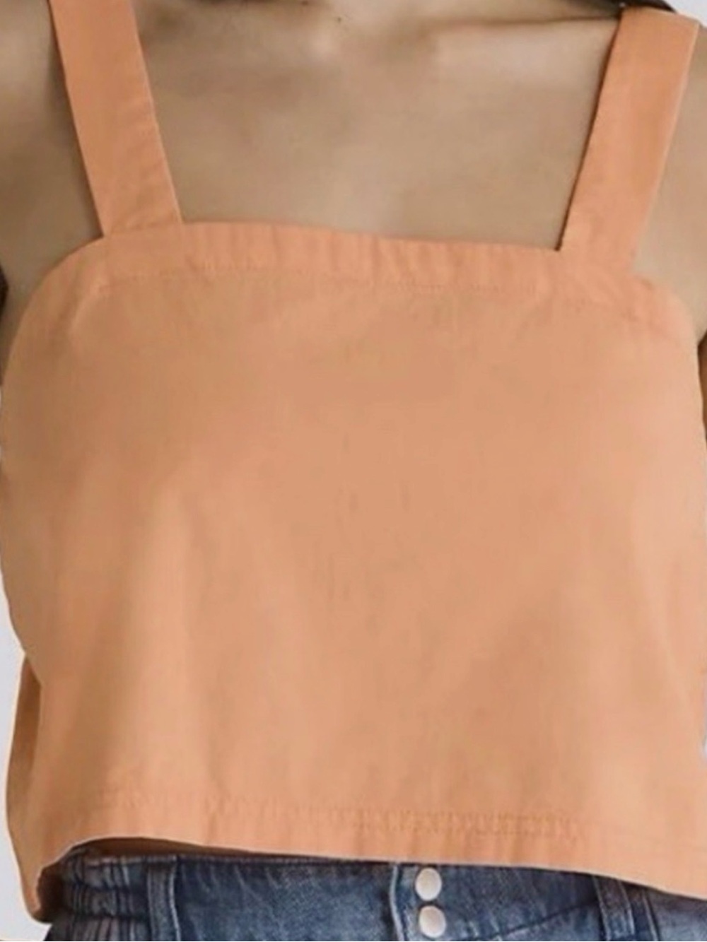NWT VANS Women Peach Square-Neck Cropped CottonTank Top; perfect for summer! | L